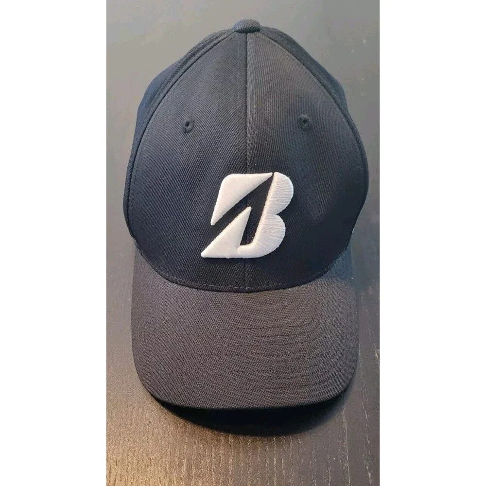 Bridgestone Tour B Day Hat 2024 Golf Cap Black W White Letters Golfing Size L XL